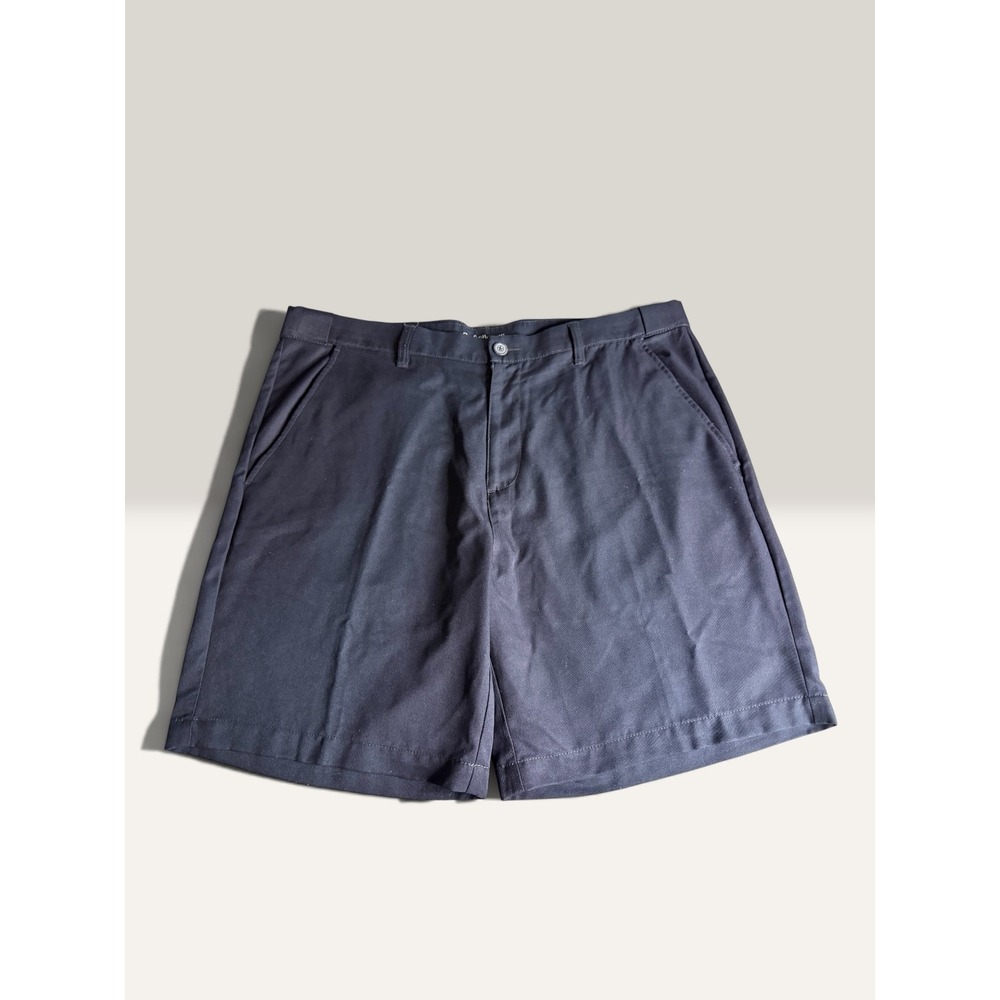 Croft & Barrow Mens Navy Blue Flat Front Polyester Casual Shorts Size 38